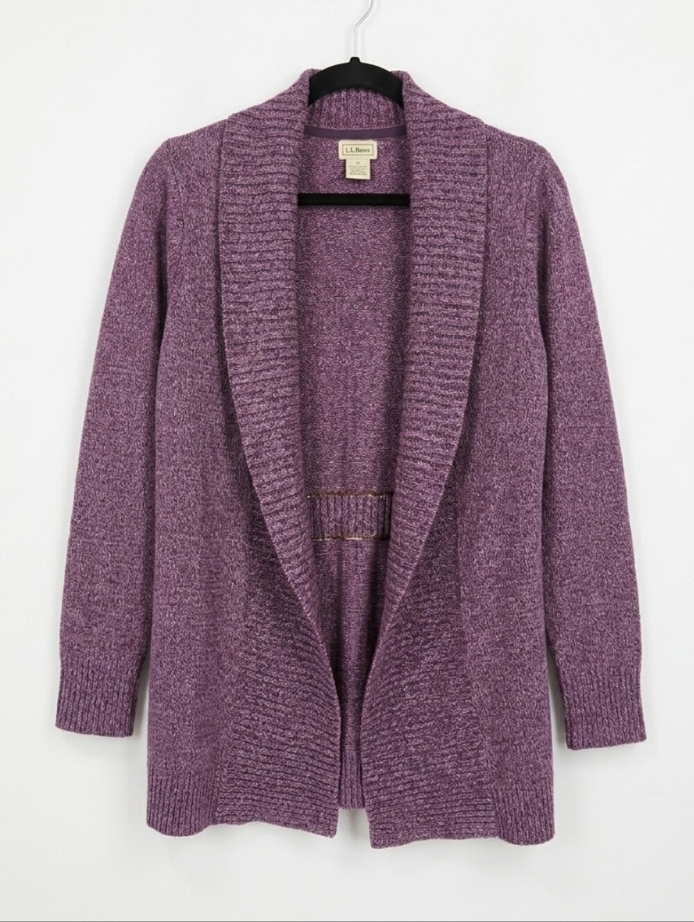 L.L. Bean Open-Front Shawl Collar Cardigan Sweater Size M